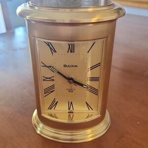 Bulova Gold Wall Clock with Roman Numerals